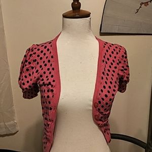 Pink and black polka dot sweated